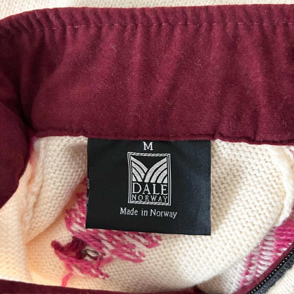 Dale of Norway Womens Merino Wool Quarter Zip Nordic Snowflake Sweater Cream Med - Picture 7 of 10